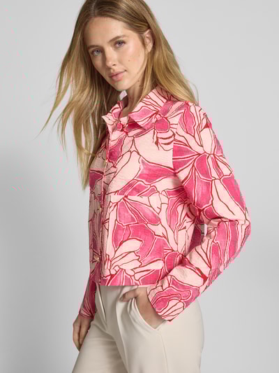 s.Oliver BLACK LABEL Regular Fit Kurzblazer aus reiner Baumwolle Pink 3