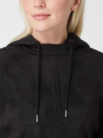 Guess Hoodie in Veloursleder-Optik  Black 3