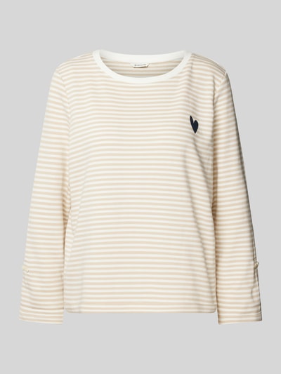 Tom Tailor Comfort fit sweatshirt met all-over motief Beige - 2