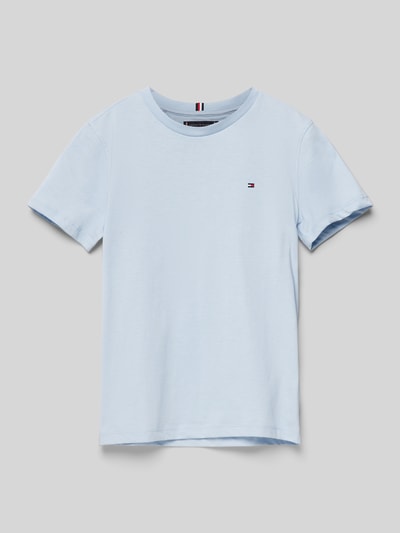 Tommy Hilfiger Teens T-shirt z wyhaftowanym logo Błękitny 1