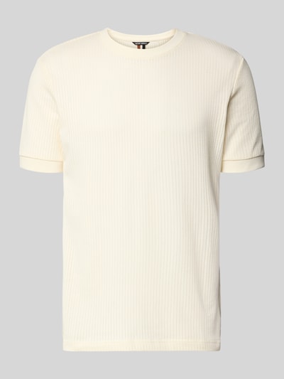Produktfoto, T-Shirt mit Rundhalsausschnitt von Antony Morato in Creme, Herren T-Shirt aus Reine Baumwolle, Regular-Fit, Strukturmuster, Rückenlänge 69 cm bei Größe M