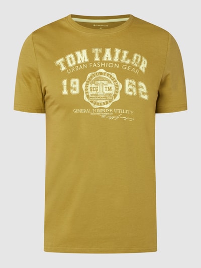 Tom Tailor T-shirt z bawełny  Oliwkowy 2