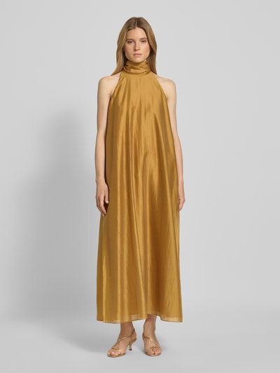 Jake*s Cocktail Cocktailkleid aus Lyocell-Mix mit Stehkragen Senf 4