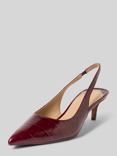 Lauren Ralph Lauren Slingback pumps van leer met naaldhak, model 'LOLAH II' Bordeaux - 1