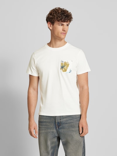 Blend T-Shirt mit geripptem Rundhalsausschnitt Modell 'BHJEM' Weiss 4