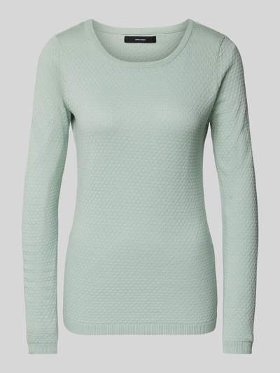 Vero Moda  Strickpullover aus reiner Baumwolle mit Rundhalsausschnitt Modell 'CARE' Schilf 2