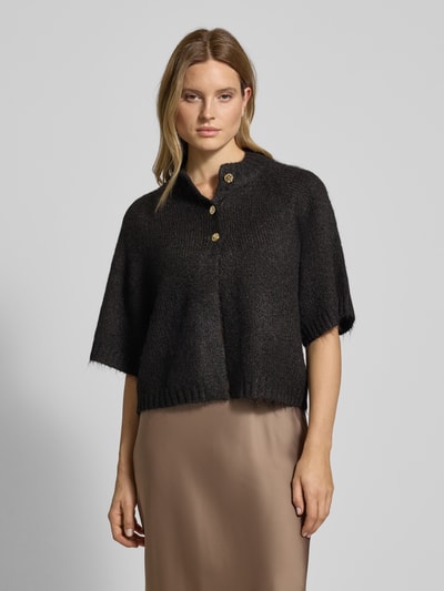 Neo Noir Loose Fit Strickjacke mit Woll-Anteil Modell 'Benutta' Dunkelbraun 4