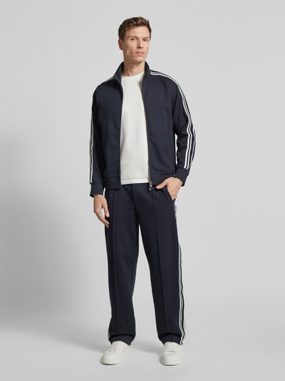 Emporio Armani Straight Leg Sweatpants mit fixierten Bügelfalten Marine 1