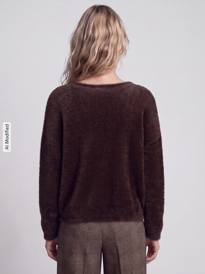 s.Oliver BLACK LABEL Regular Fit Pullover mit Viskose-Anteil Dunkelbraun 5