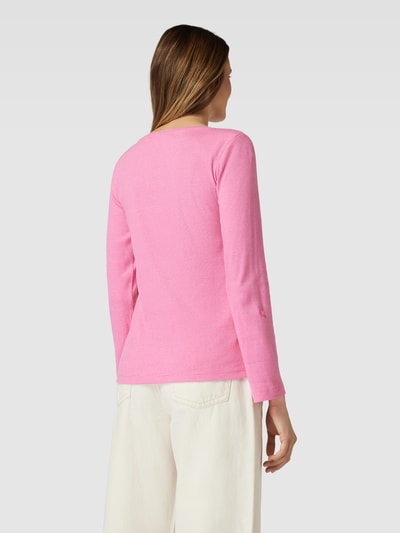 Tom Tailor Longsleeve mit Streifenmuster und kurzer Knopfleiste Pink 5