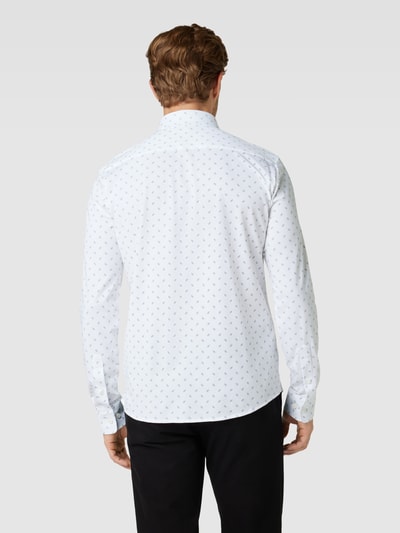 BOSS Freizeithemd mit Allover-Muster Modell 'Roan' Weiss 5
