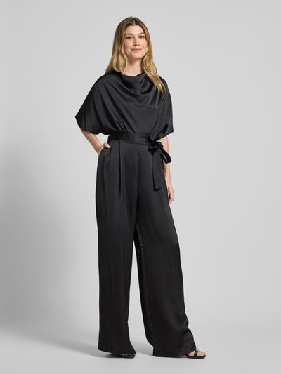 HUGO Jumpsuit aus Satin mit Bindegürtel Modell 'Kasmina' Black 1