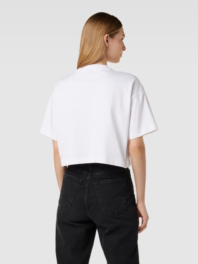 HUGO Cropped T-Shirt mit Logo-Print Weiss 5