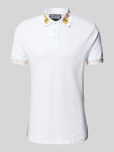 Versace Jeans Couture Poloshirt mit Label-Print Weiss 2