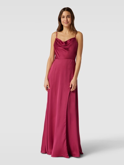 Luxuar Abendkleid in Wickel-Optik Kirsche 1