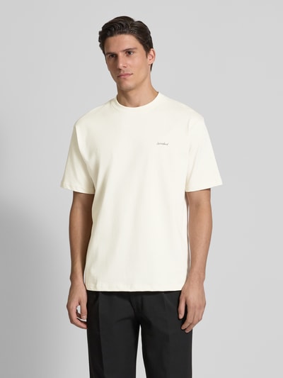 WOODBIRD Oversized T-Shirt mit Label-Print Offwhite 4