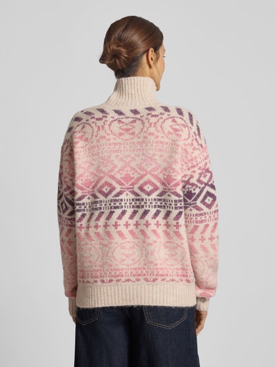 Dale of Norway Regular fit coltrui met alpaca-gehalte model 'Highland' Lichtroze gemêleerd - 5