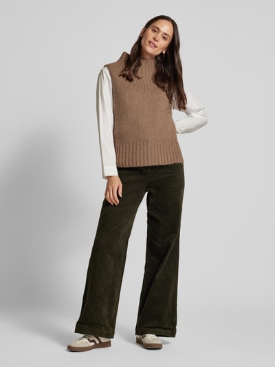 MSCH Copenhagen Wide leg corduroy broek met steekzakken, model 'Geggo' Kaki - 1