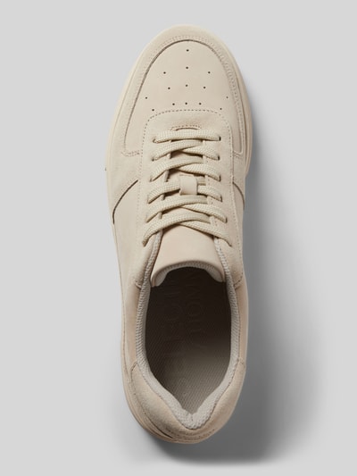 SELECTED HOMME Sneakers van leer met vetersluiting, model 'HARALD' Beige - 3