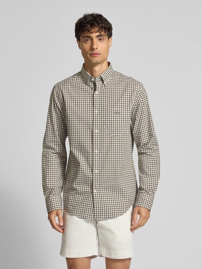 Gant Regular Fit Freizeithemd mit Button-Down-Kragen Oliv 4