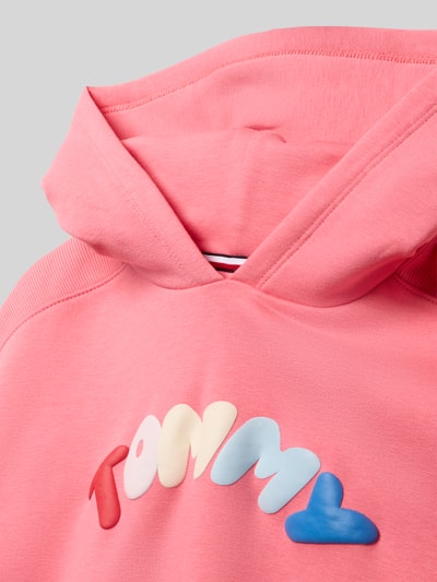 Tommy Hilfiger Teens regular fit hoodie van katoenmix Felroze - 2