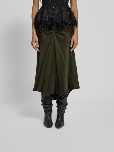 Victoria Beckham Midirock mit Viskose-Anteil Oliv 4