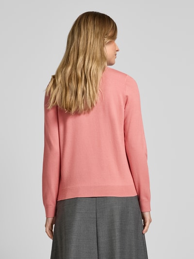 s.Oliver RED LABEL Regular Fit Strickpullover aus Viskose-Mix mit gerippten Abschlüssen Rose 5