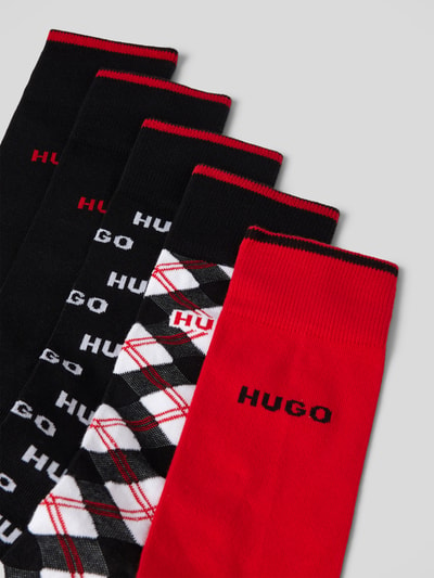 HUGO Socken mit Label-Schriftzug im 5er-Pack Black 2