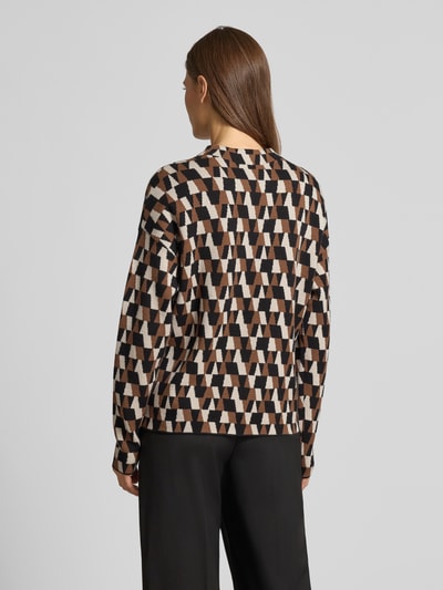 Christian Berg Woman Oversized Strickpullover mit geripptem Stehkragen Cognac 5