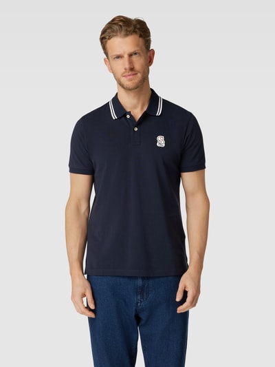 s.Oliver RED LABEL Poloshirt mit Label-Patch Marineblau 4