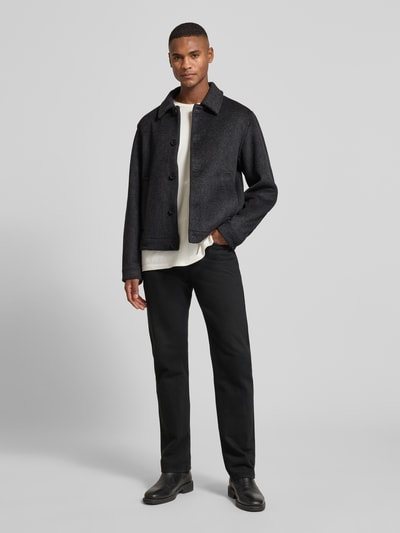 Jack & Jones Premium Hemdjacke mit Umlegekragen und Knopfleiste Dunkelgrau Melange 1