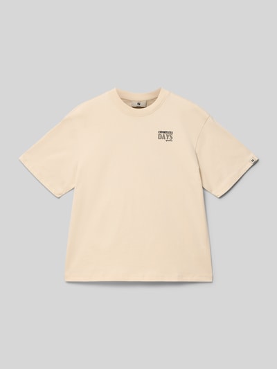 Garcia Regular fit T-Shirt mit Statement-Print Ecru 1