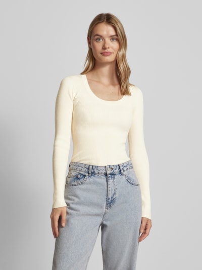 Vero Moda Strickpullover mit Rundhalsausschnitt Beige 4