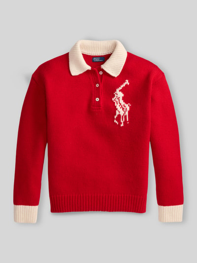 Polo Ralph Lauren relaxed fit pullover van pure wol Rood - 2