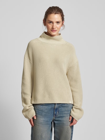 Calvin Klein Jeans Gebreide pullover met opstaande kraag Beige - 4