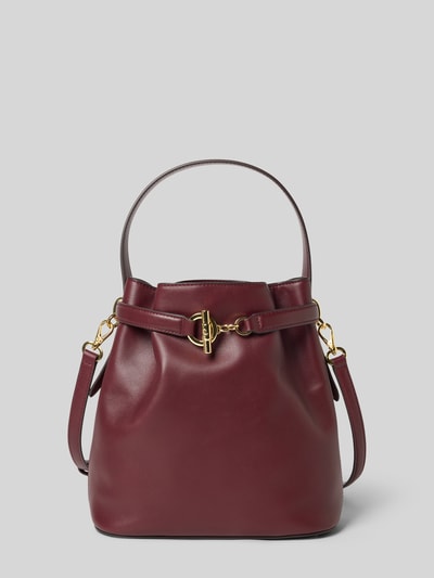 Produktfoto, Bucket Bag aus echtem Rindsleder od Lauren Ralph Lauren, skóra bydlęca, ozdobna sprzączka, odpinany pasek na ramię, główna przegroda, przegródka wewnętrzna z zamkiem błyskawicznym, szerokość: 24 cm, długość: 24 cm, głębokość: 14 cm, długość paska na ramię: 117 cm