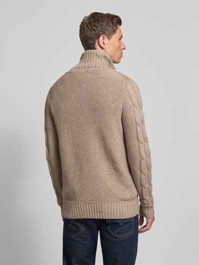 FTC-Cashmere Gebreid jack van mix van katoen en kasjmier Beige - 5