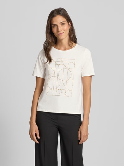 s.Oliver BLACK LABEL Relaxed fit T-shirt van katoenmix Offwhite - 4