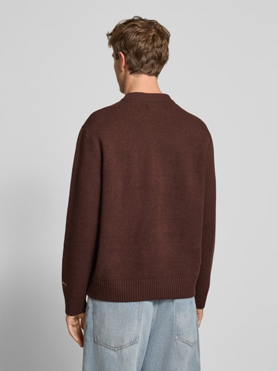 Jack & Jones Strickpullover mit Label-Stitching Modell 'NORREBRO' Mittelbraun 5