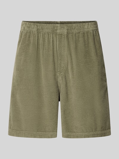 Produktfoto, Shorts mit elastischem Bund Modell 'PADOW' von American Vintage in Olivgrün, Reine Baumwolle, Loose-Fit, strukturierte Oberfläche