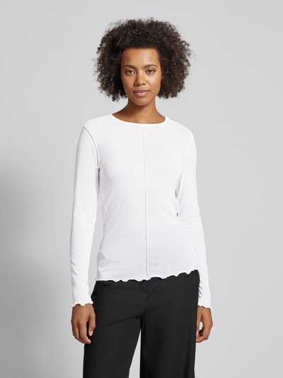 Karo Kauer Longsleeve mit Muschelsaum Offwhite 4