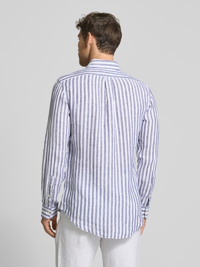 Polo Ralph Lauren Custom Fit Leinenhemd mit Button-Down-Kragen Marine 5