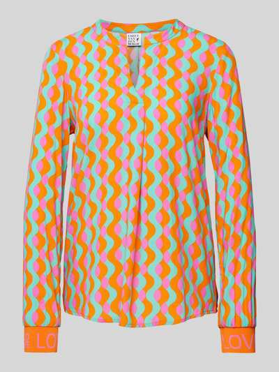 Emily Van den Bergh Blouseshirt van viscose met all-over motief Oranje - 2