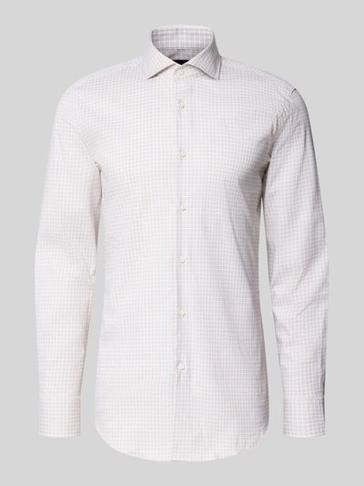 Produktfoto, Slim Fit Businesshemd aus Baumwoll-Mix Modell 'H-HANK-SP' von BOSS, helles Karo-Muster, glatte Textur, Herren Businesshemd von BOSS