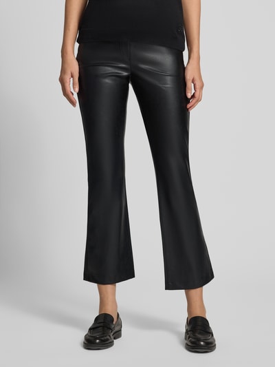 CAMBIO Slim fit kunstleren broek in glad leer look model 'FELICE' Zwart - 4