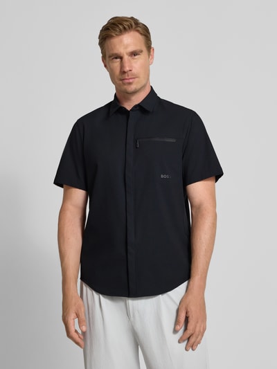 BOSS Green Regular fit vrijetijdsoverhemd met kentkraag, model 'URBAN' Zwart - 4