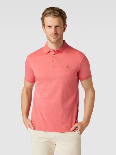 Polo Ralph Lauren Regular fit poloshirt met logostitching Lichtrood gemêleerd - 4