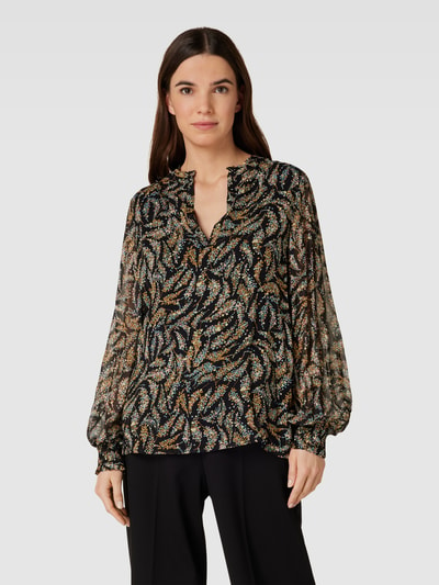 FABIENNE CHAPOT Blouse van viscose met all-over motiefprint, model 'Cliff' Zwart - 4