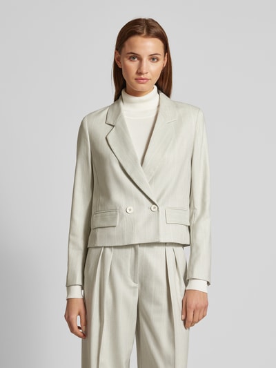 Marc Cain Regular fit blazer met klepzakken Ecru - 4