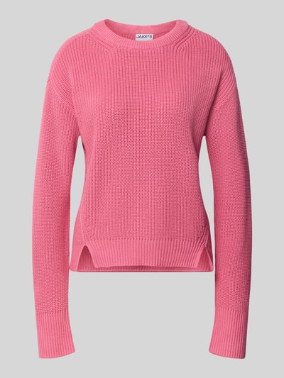 Jake*s Casual Slim Fit Pullover aus reiner Baumwolle Pink 1